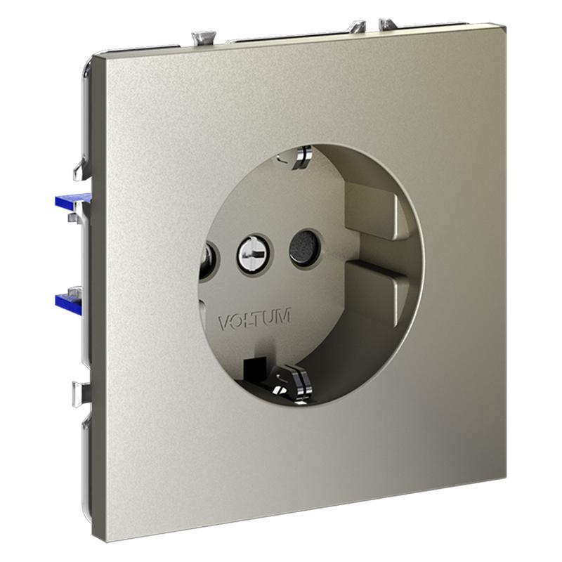  Розетка 1-м СП S70 16А с заземл. защ. шторки механизм шелк Voltum VLS040204 фото в каталоге от BTSprom.by