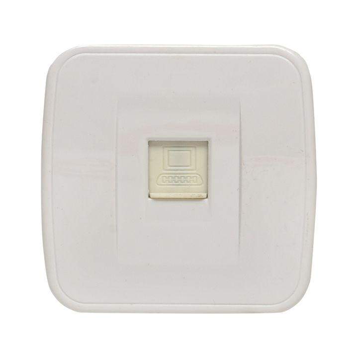  Розетка компьютерная 1-м ОП Минск RJ45 1А 120В бел. Basic EKF EGK01-035-10 фото в каталоге от BTSprom.by