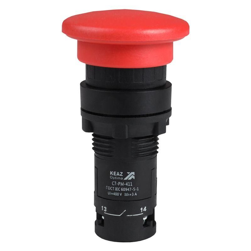 кнопка грибовидная optisignal compact d22 с7-pm-411 красн. 1но+1нз кэаз 362126 от BTSprom.by