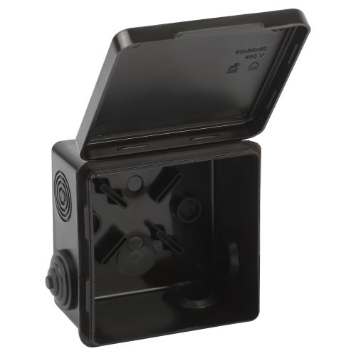  Коробка распаячная ОП 80х80х50мм с гермовводами 7 входов IP54 черн. KOR-80-80-50-7g-B Эра Б0061782 фото в каталоге от BTSprom.by