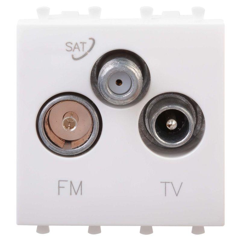 розетка телевизионная tv/fm/sat 2мод. 16а avanti "белое облако" dkc 4400532 от BTSprom.by