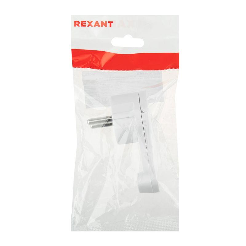  Вилка Евро угловая 16А с заземл. плоская за шкаф бел. Rexant 16-0734 фото в каталоге от BTSprom.by