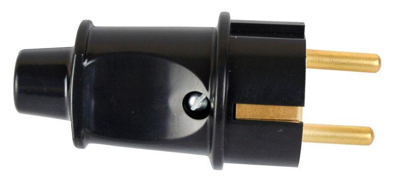 вилка 16а прямая с/з модель в 16-005 sb2-pz21 черн. volsten 14442 от BTSprom.by