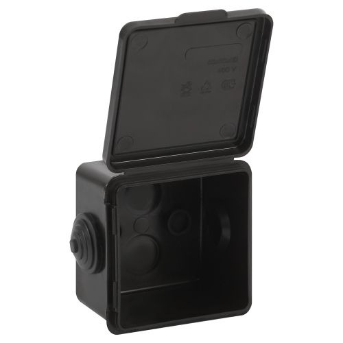  Коробка распаячная ОП 65х65х50мм с гермовводами 4 входа IP54 черн. KOR-65-65-50-4g-B Эра Б0061797 фото в каталоге от BTSprom.by