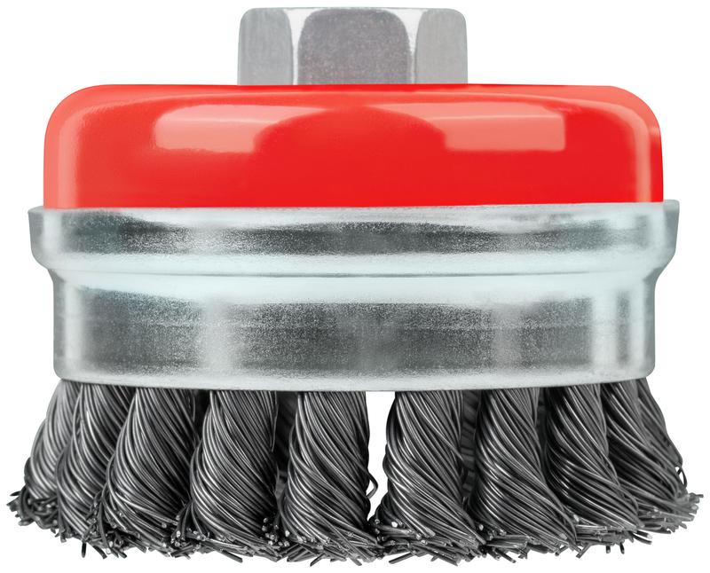  Корщетка-чашка гайка М14 стальная витая проволока с бандажом профи 75мм FIT 39507 фото в каталоге от BTSprom.by