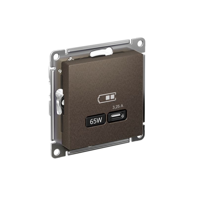 розетка usb atlasdesign тип c 65вт qc pd высокоскор. зу механизм мокко se atn000627 от BTSprom.by