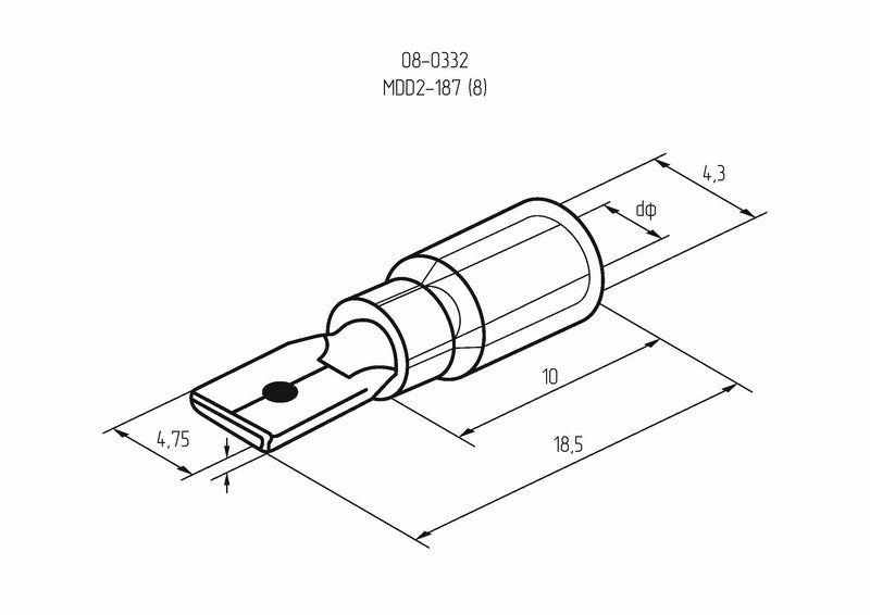  Клемма плоская изол. (штекер) (VM 2-187(8)) REXANT 08-0332 фото в каталоге от BTSprom.by