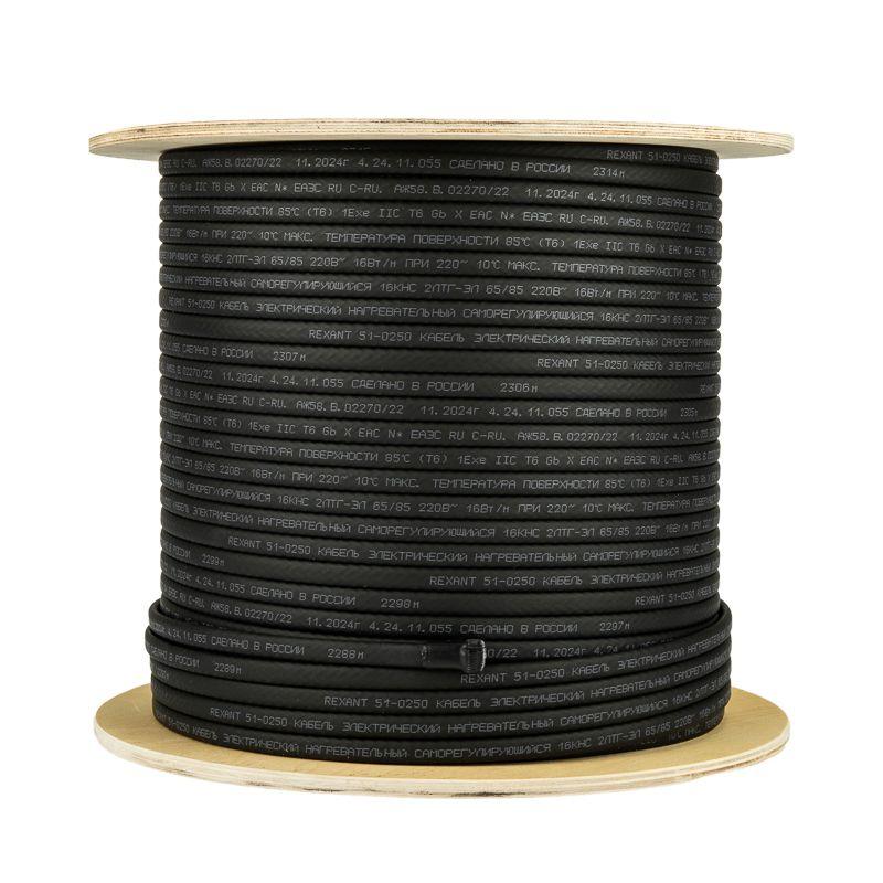  Кабель греющий саморег. 16КНС 2ЛТГ-ЭЛ-65/85 экранир. взрывозащ. Ex UV 16Вт/м 200м Rexant 51-0250 фото в каталоге от BTSprom.by