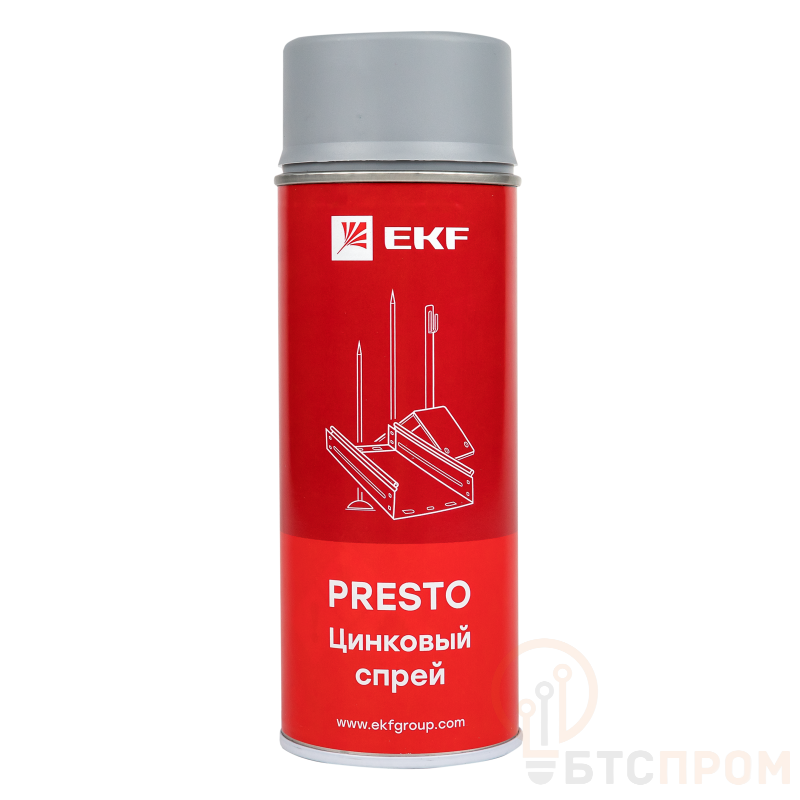 Спрей цинковый "Presto" 400мл EKF lp-zinc фото в каталоге от BTSprom.by  Спрей цинковый "Presto" 400мл EKF lp-zinc фото в каталоге от BTSprom.by