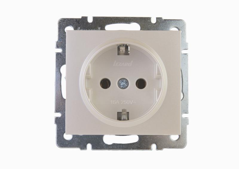 розетка 1-м сп rain 16а ip20 с заземл. керамика механизм жемчуж./бел. перламутр. lezard 703-3088-122 от BTSprom.by