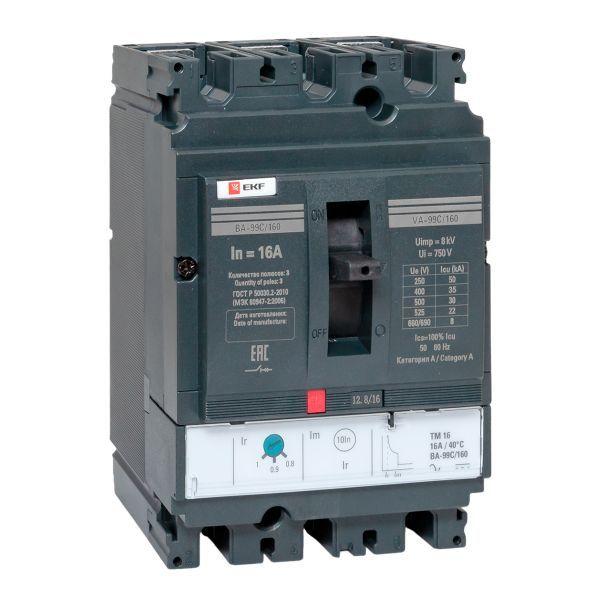 выключатель автоматический 3п 160/16а 36ка ва-99c compact ns proxima ekf mccb99c-160-16 от BTSprom.by