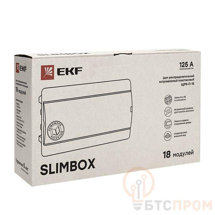  Щит ЩРВ-П-18 "SlimBox" IP41 бел. дверца PROxima EKF sb-v-18w фото в каталоге от BTSprom.by