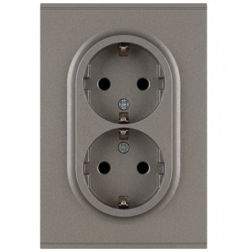 розетка 2-м с заземл. со шторками сп 16а ip20 250в arktik титан эра б0070460 от BTSprom.by
