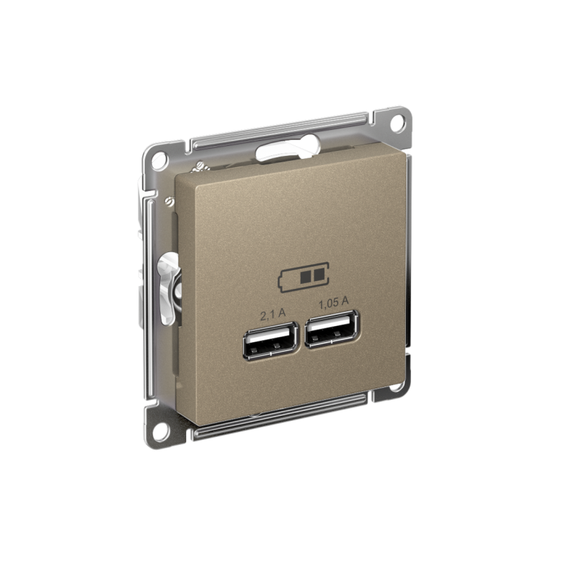 розетка usb atlasdesign тип a+a 5в 1х2.1а 2х1.05а механизм шампань se atn000533 от BTSprom.by