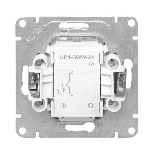  Выключатель 2-кл. СП Эпика с подсветкой механизм алюм. EKF UP1-SWA-24 фото в каталоге от BTSprom.by