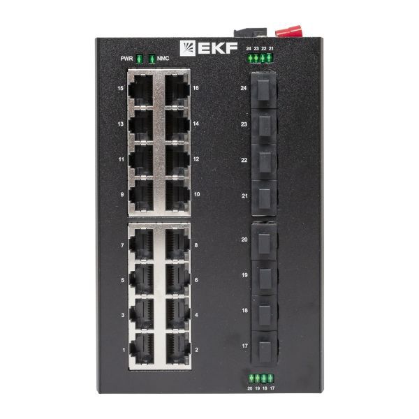  Коммутатор неуправляемый промышленный U-8GX/SFP-16GT 8 портов 1000Base-X SFP 16 портов 10/100/1000Base-T(X) RJ45 монтаж на DIN-рейку TSX EKF TSX-U-8GX/SFP-16GT фото в каталоге от BTSprom.by