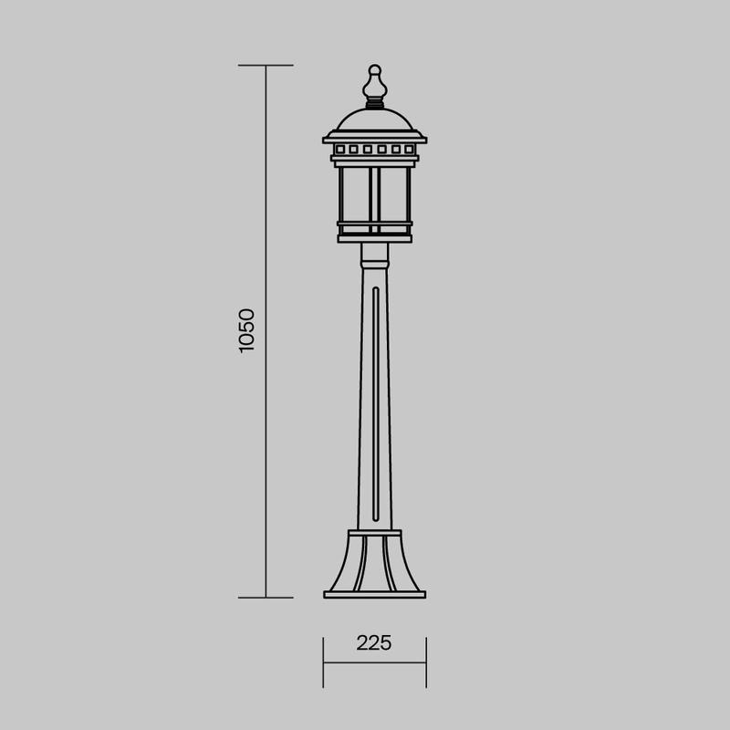  Светильник Salamanca 1х60Вт E27 IP44 ландшафтный Maytoni O031FL-01BR фото в каталоге от BTSprom.by
