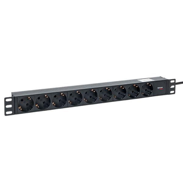 блок pdu teracom pro 19дюйм 1u 10а/250в 9 роз. schuko шнур 2м 3х1.5кв.мм вилка c14 корпус пластик черн. ekf trp-hpd-pl-10a-9sh-2mc14 от BTSprom.by