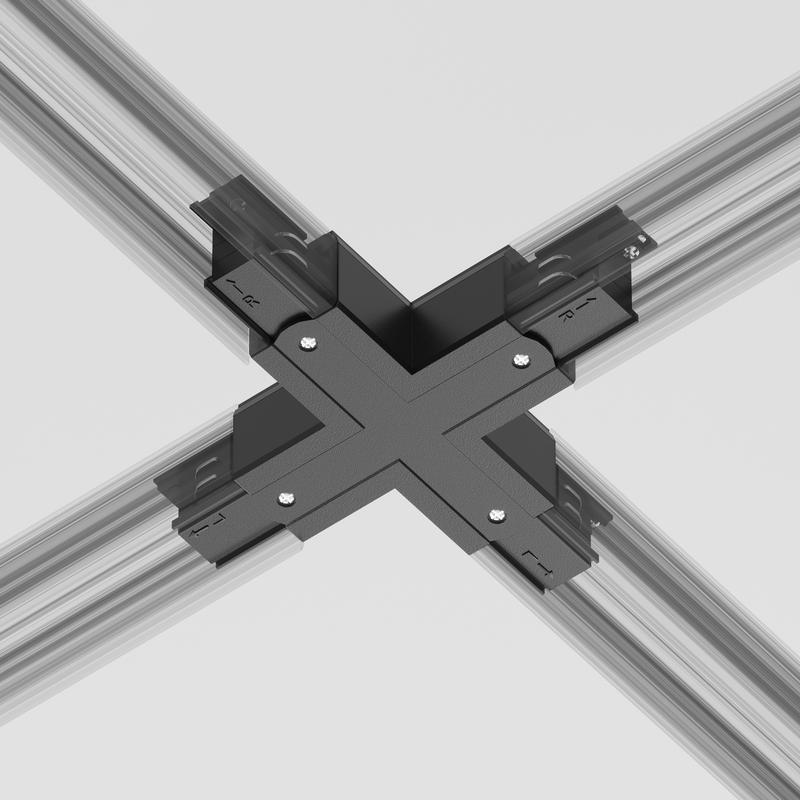  Коннектор Х-образный Trinity черн. Voltega TRA-VGL005CX-31B фото в каталоге от BTSprom.by