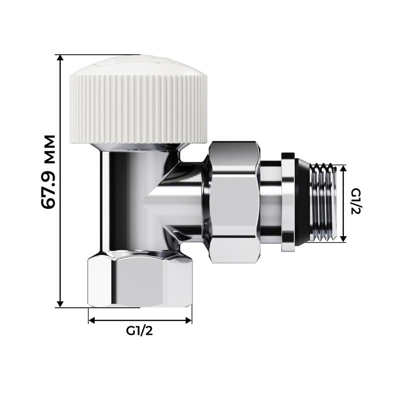  Набор термостатический угловой Design 1/2дюйм М30х1.5 хром Royal Thermo НС-1640380 фото в каталоге от BTSprom.by