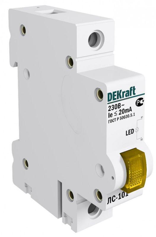 лампа сигнальная лс-101 на din-рейку 1p желт. led dekraft 18008dek от BTSprom.by