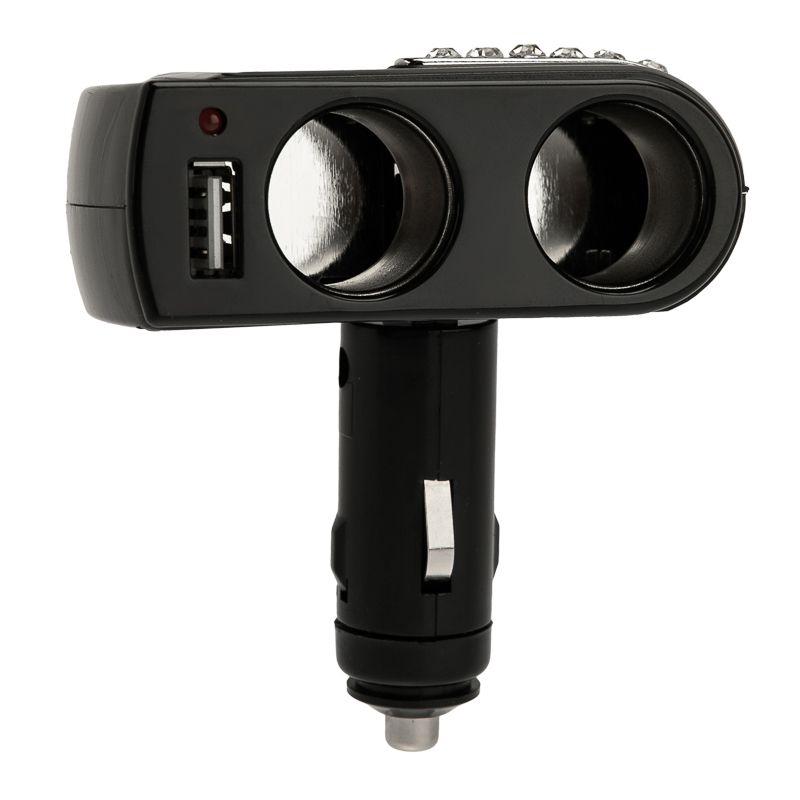  Разветвитель автоприкуривателя 2 гнезда 1хUSB (5 V 1000 mA) Rexant 16-0238 фото в каталоге от BTSprom.by