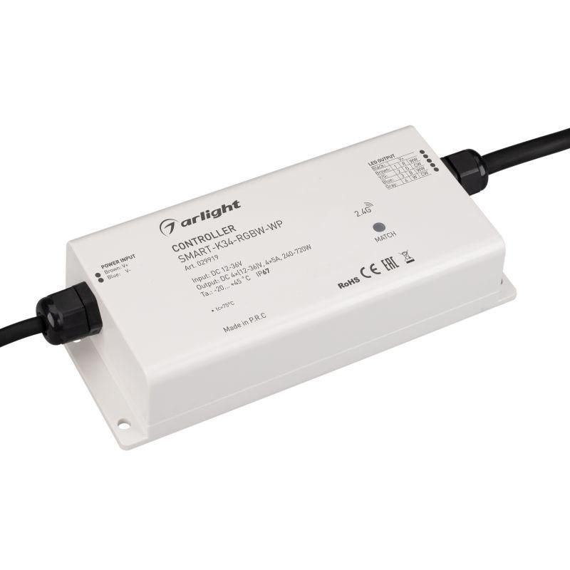 контроллер smart-k34-rgbw-wp (12-36в 4х5а 2.4g) (ip67 пластик 5 лет) arlight 029919 от BTSprom.by