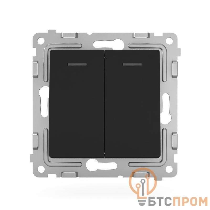  Выключатель 2-кл. СП Pixel 10А IP20 с индикатором механизм карбон TOKOV ELECTRIC TKE-PX-V2I-C14 фото в каталоге от BTSprom.by