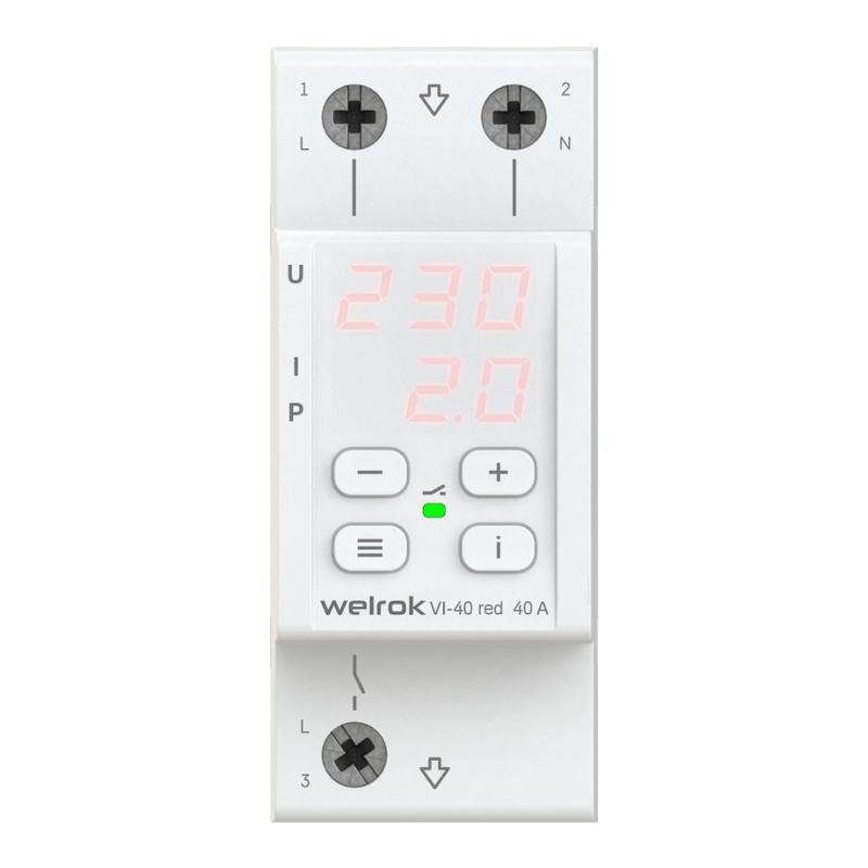 реле напряжения с контролем тока vi-40 red welrok 4660251140243 от BTSprom.by