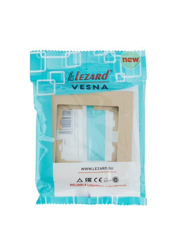  Рамка 1-м VESNA горизонт. без вставки зол. LEZARD 742-3600-146 фото в каталоге от BTSprom.by