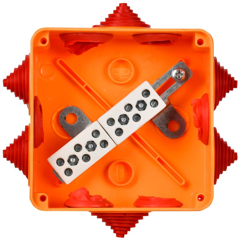  Коробка распаячная огнестойкая ПС 100х100х50 6P 4кв.мм IP55 6 вводов IEK UKF30-100-100-050-6-4-09 фото в каталоге от BTSprom.by