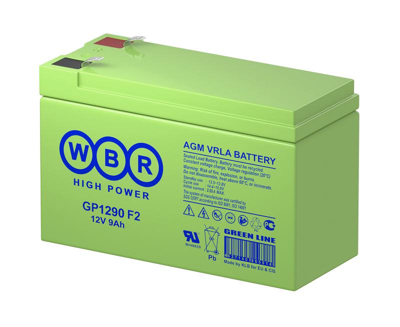 аккумулятор 12в 9а.ч wbr gp1290 f2 wbr от BTSprom.by