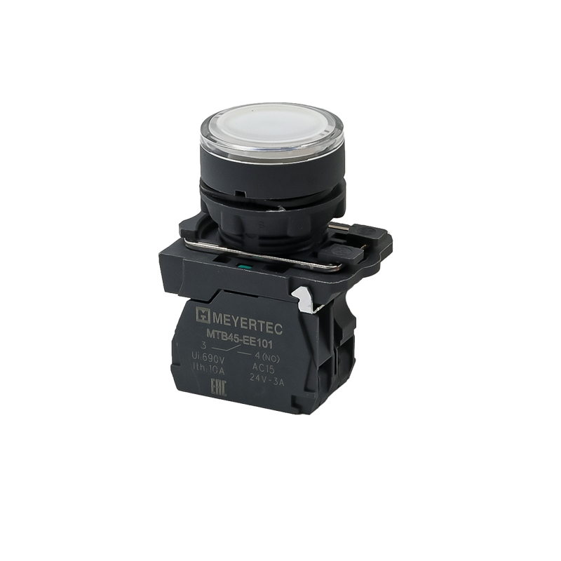 кнопка с подсветкой 1no 220в ac/dc ip65 пластик mtb5-aw31713 бел. овен 137268 от BTSprom.by