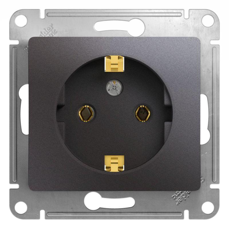 розетка 1-м сп glossa 16а ip20 250в с заземл. механизм графит se gsl001343 от BTSprom.by