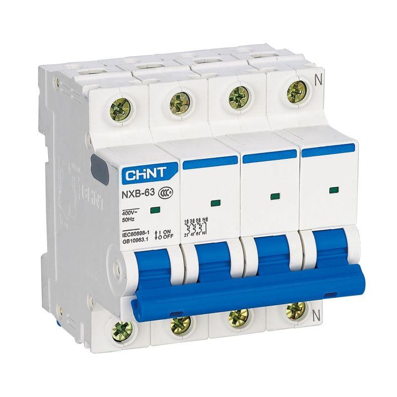 выключатель автоматический модульный 4п d 4а 4.5ка nxb-63s (r) chint 296915 от BTSprom.by