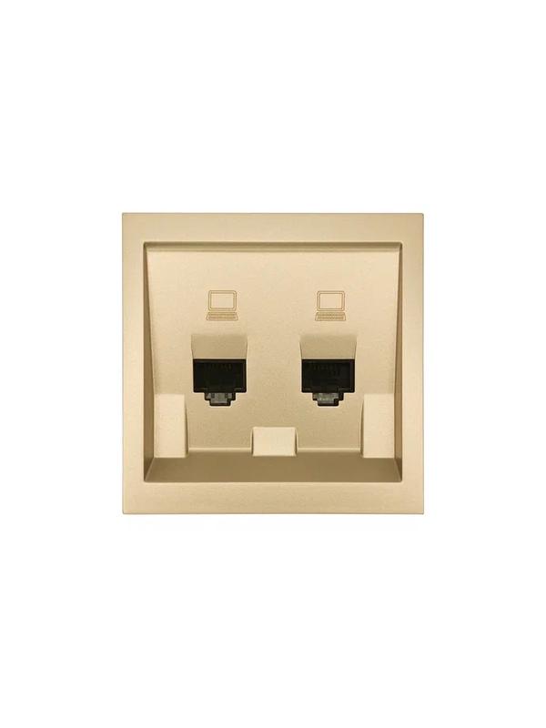 розетка 2-мест. компьютерная сп zima ip20 зол. lezard 704-3688-141 от BTSprom.by