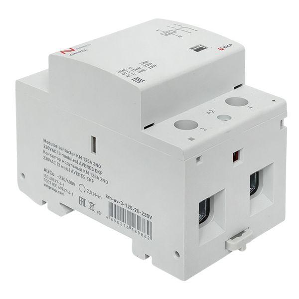  Контактор модульный КМ 125А 2NО 230В AC (3 мод.) AVERES EKF km-av-3-125-20-230V фото в каталоге от BTSprom.by