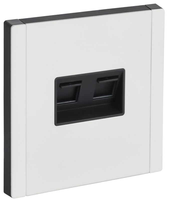 розетка компьютерная 2-м forte&piano fp234m rj45 кат.6 бел. iek fp-k20-2-m-k01 от BTSprom.by