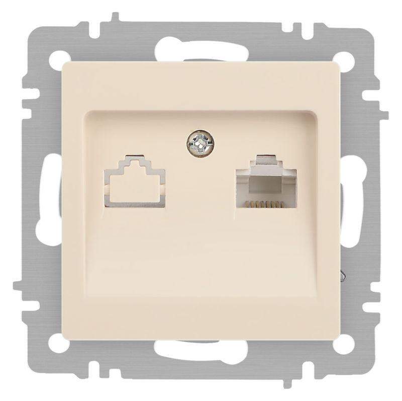 розетка компьютерная 1-м сп accent 6-303-02 rj45 ip20 сл. кость intro б0063627 от BTSprom.by