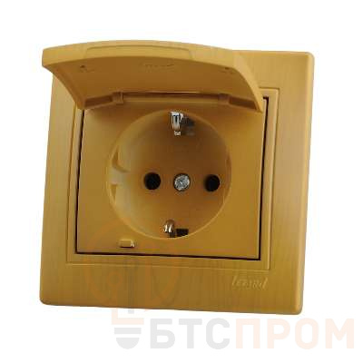 Розетка 1-м СП Mira 16А IP20 с заземл. с защ. крышкой керамика ольха LEZARD 701-0701-123 фото в каталоге от BTSprom.by  Розетка 1-м СП Mira 16А IP20 с заземл. с защ. крышкой керамика ольха LEZARD 701-0701-123 фото в каталоге от BTSprom.by