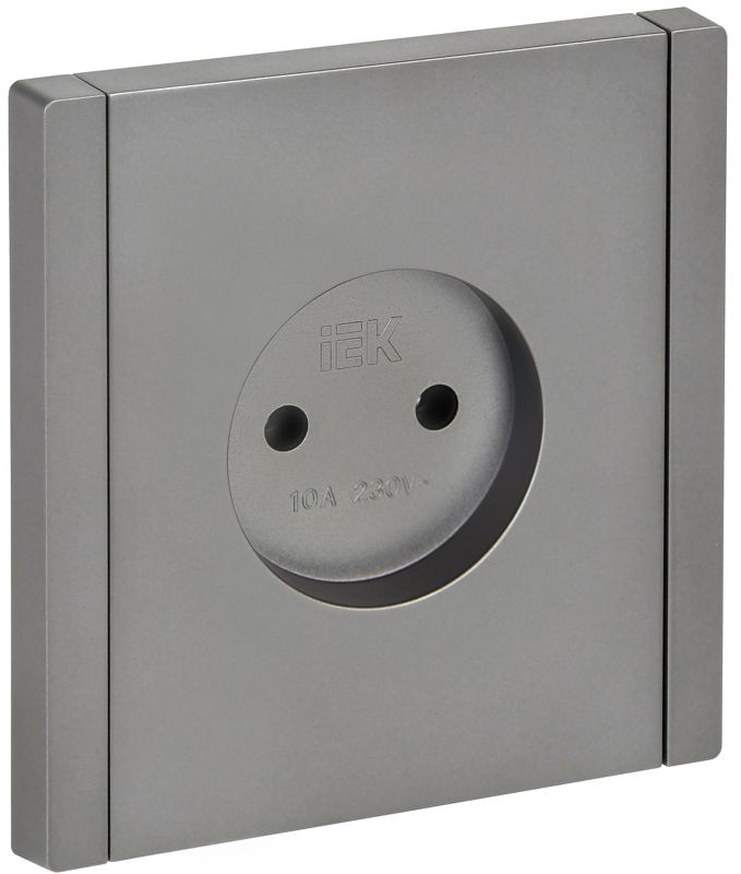 розетка 1-м сп forte&piano fp518 10а без заземл. без защ. шторок винт. крепл. сталь iek fp-r10-10-k46 от BTSprom.by