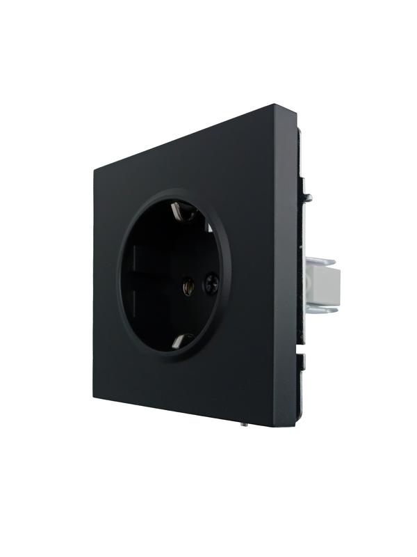  Розетка 1-мест. с/з ПБТ СП ZIMA IP20 16А безвинт. зажим черн. бархат LEZARD 704-4288-122BQC фото в каталоге от BTSprom.by