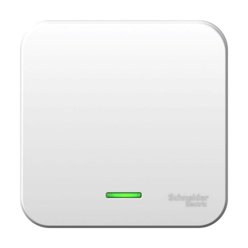 выключатель 1-кл. оп blanca 6а ip20 (сх. 1) 250в с подсветкой с металлич. пластиной бел. se blnva061121 от BTSprom.by