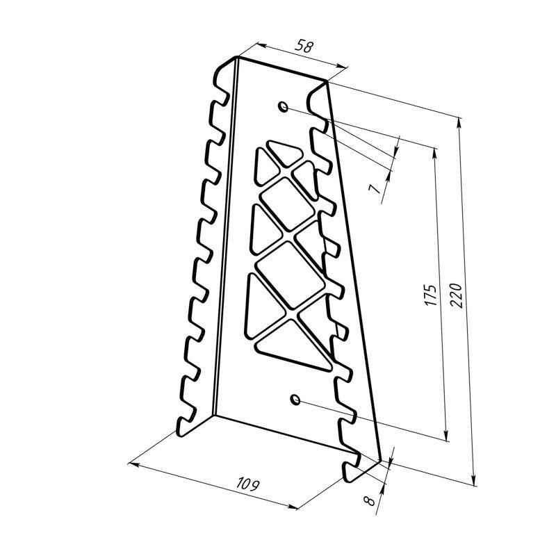  Держатель-органайзер для гаечных ключей настенный черн. Rexant 38-0652 фото в каталоге от BTSprom.by