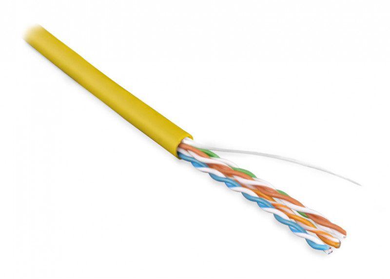 кабель витая пара u/utp кат.5e 4 пары 24 awg ож solid lszh нг(с)-hf uutp4-c5e-s24-in-lszh-yl-305 желт. (уп.305м) hyperline 257786 от BTSprom.by
