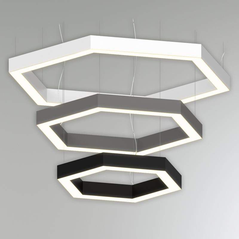 светильник светодиодный rve-lbx-hole-hexa-700-n 52вт 4000к 700х606х100мм накладной шир. рассеив.=80мм бел. rvelektro rve00001539 от BTSprom.by