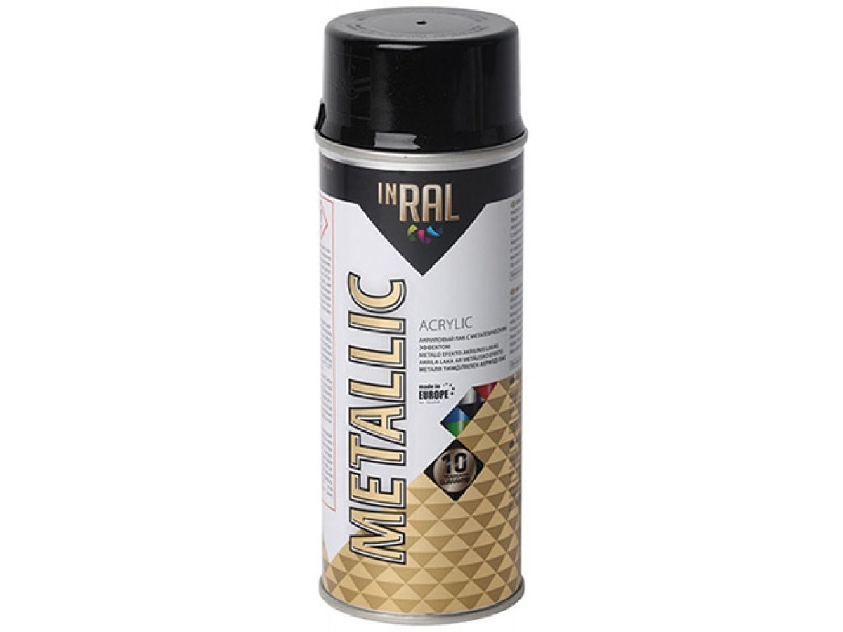 лак на акриловой основе черный inral metallic spray 400мл (цвет черный.) 26-7-8-004 от BTSprom.by