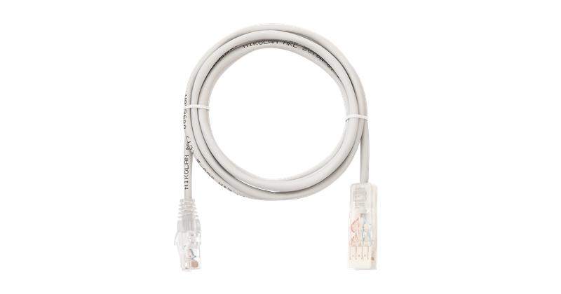 шнур коммутационный u/utp 2 пары кат.5 (класс d) 100мгц 110-rj45/8p8c ethernet колпачок с защитой защелки мж bc (чистая медь) 24awg (7х0.192мм) lszh нг(а)-hfltx 2м сер. nikomax nmc-pc2ud05e-020-c-gy от BTSprom.by