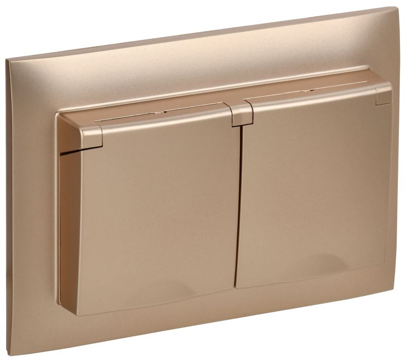 розетка 2-м skandy 16а ip44 с крышкой в сборе sk-r12sa песочн. iek sk-r26-16-44-k98-f от BTSprom.by