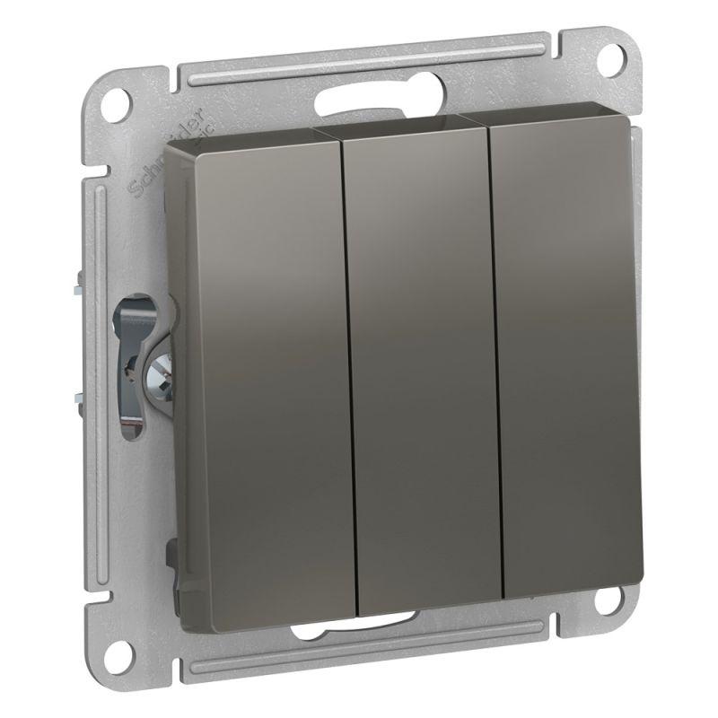 выключатель 3-кл. сп atlasdesign 10а ip20 (сх. 1+1+1) 10ax механизм сталь se atn000931 от BTSprom.by